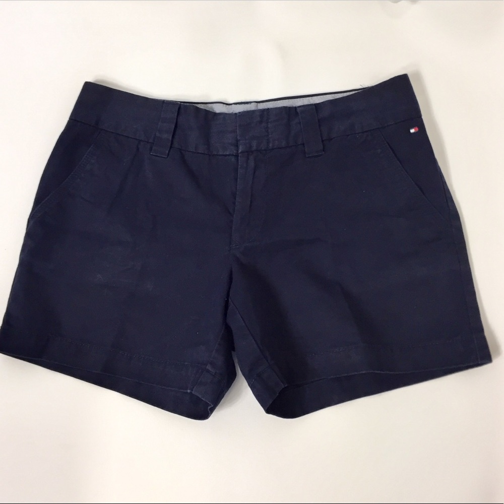 TOMMY HILFIGER Navy cotton chino shorts. Sz 4. EUC